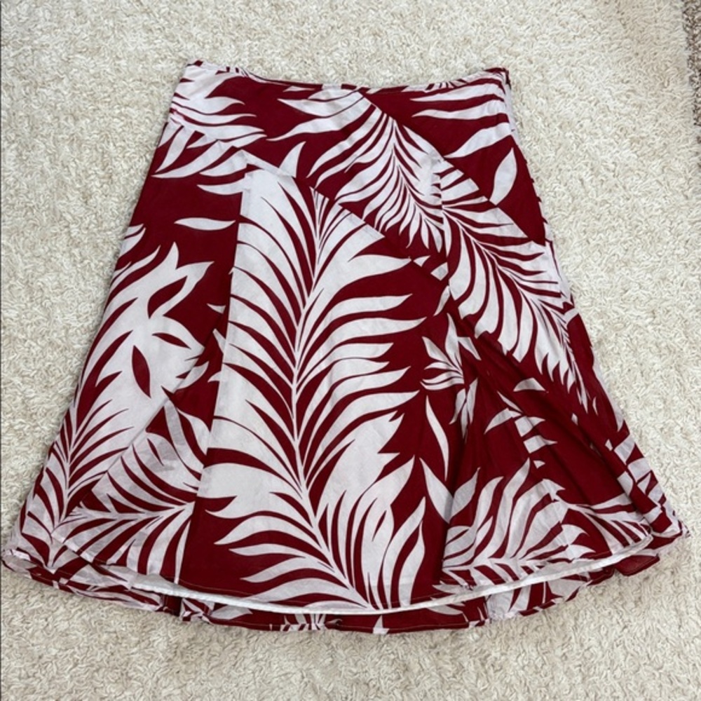 ANN TAYLOR FACTORY 10 tropical midi fit and flare skirt with left side zipper